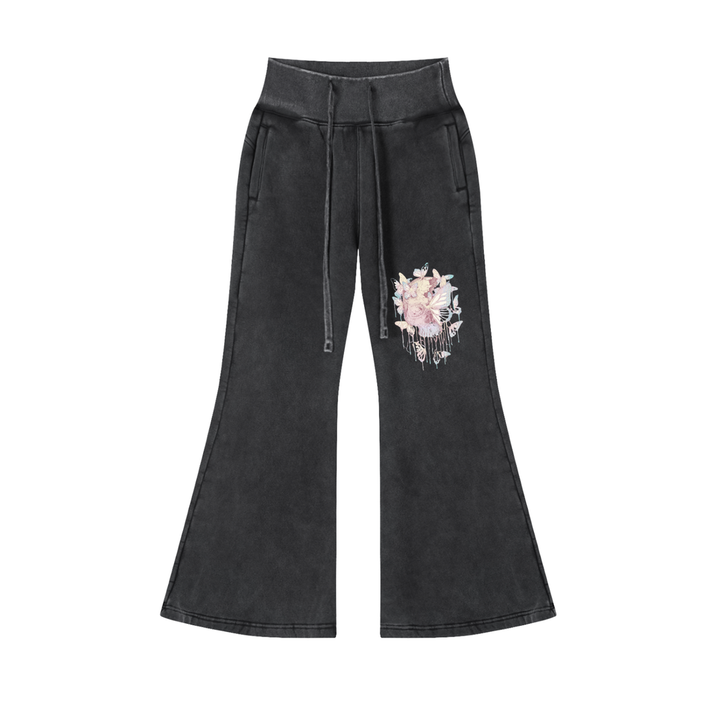 Vintage Washed Flared Fleece Pants
