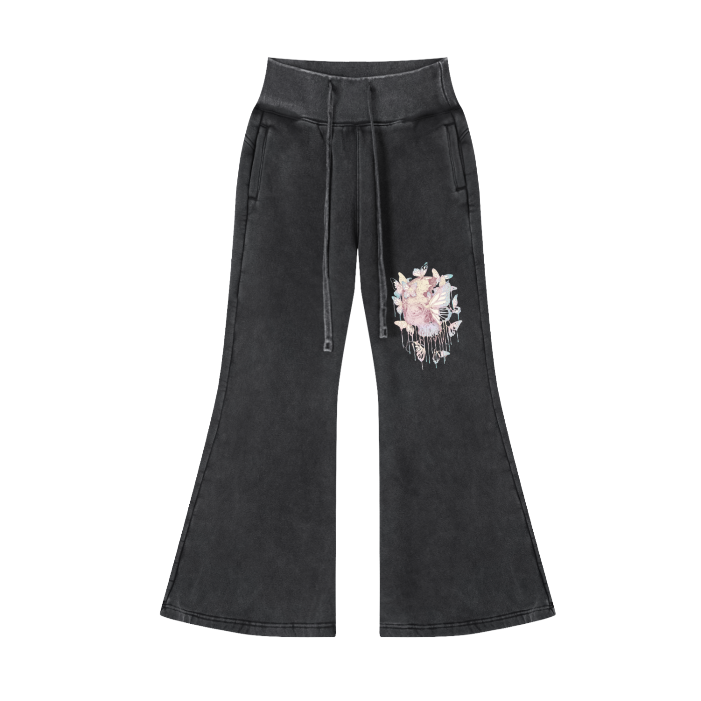 Vintage Washed Flared Fleece Pants