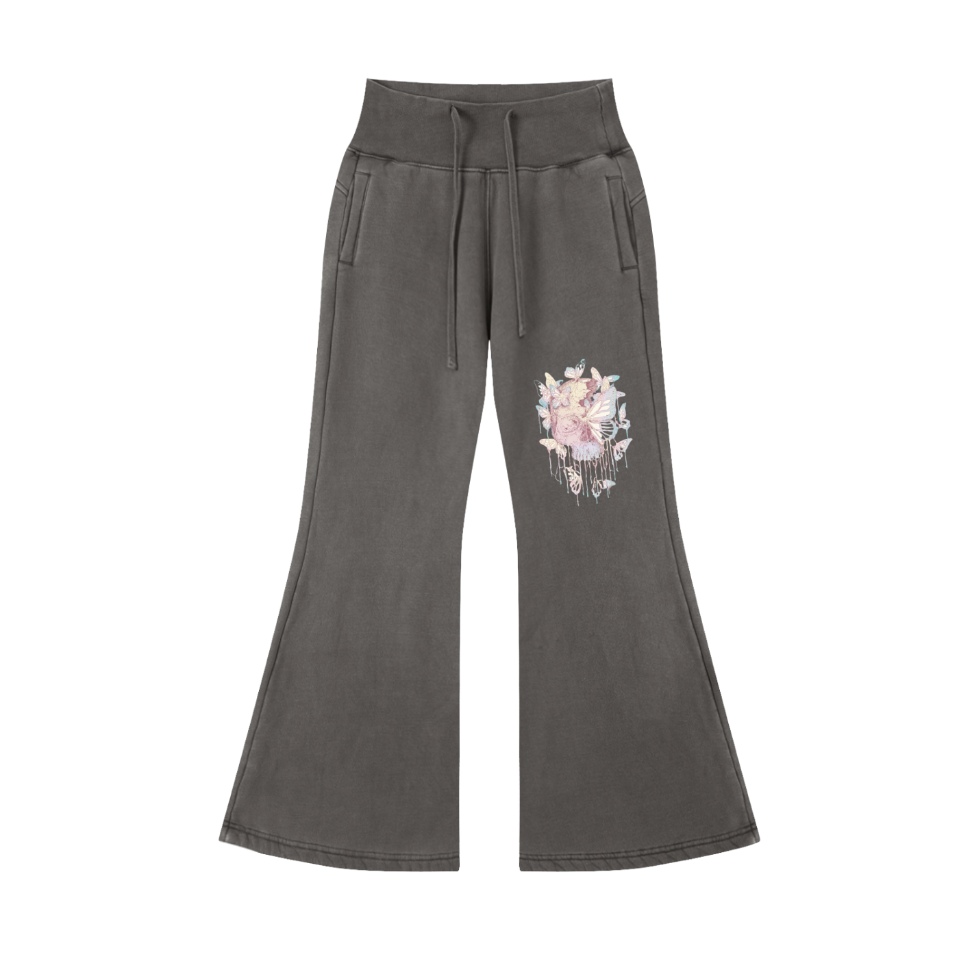 Vintage Washed Flared Fleece Pants