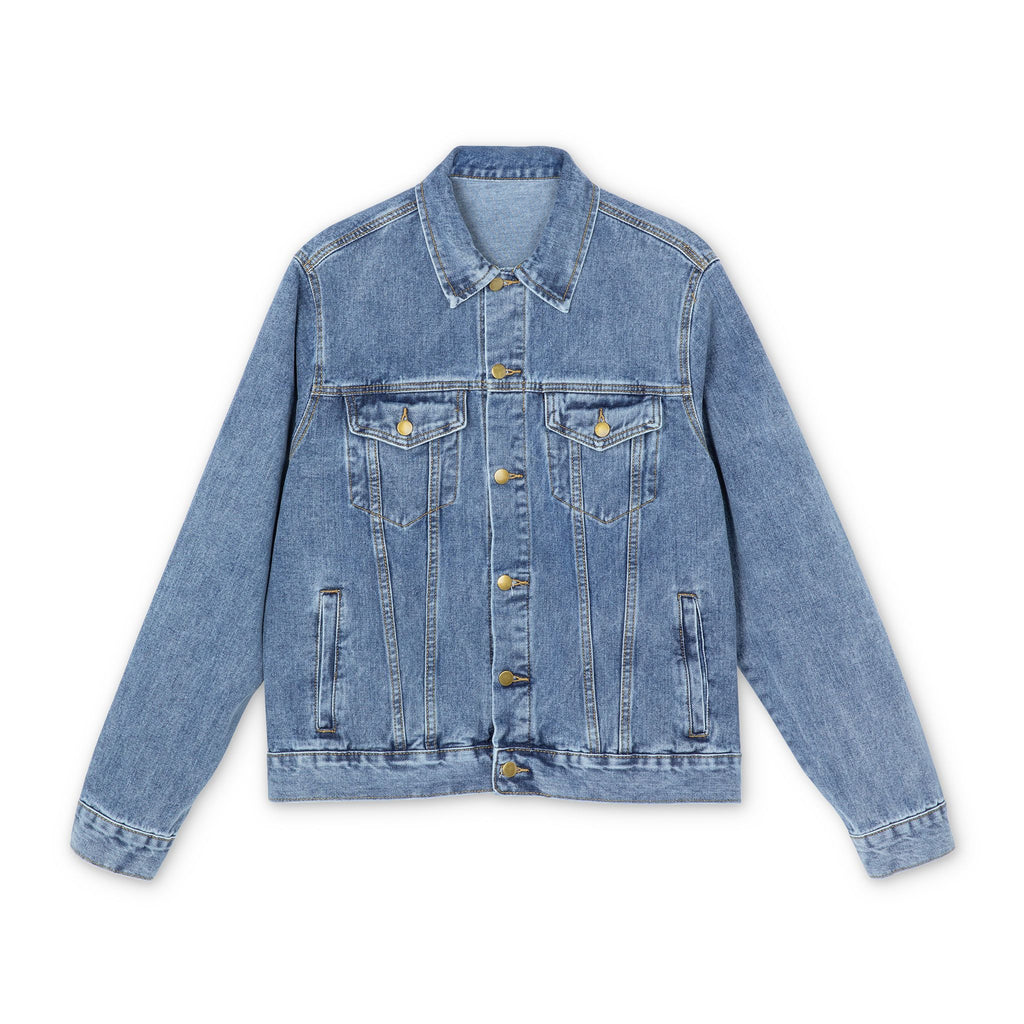 Denim Jacket — Colorful Patchwork Back Embroidery
