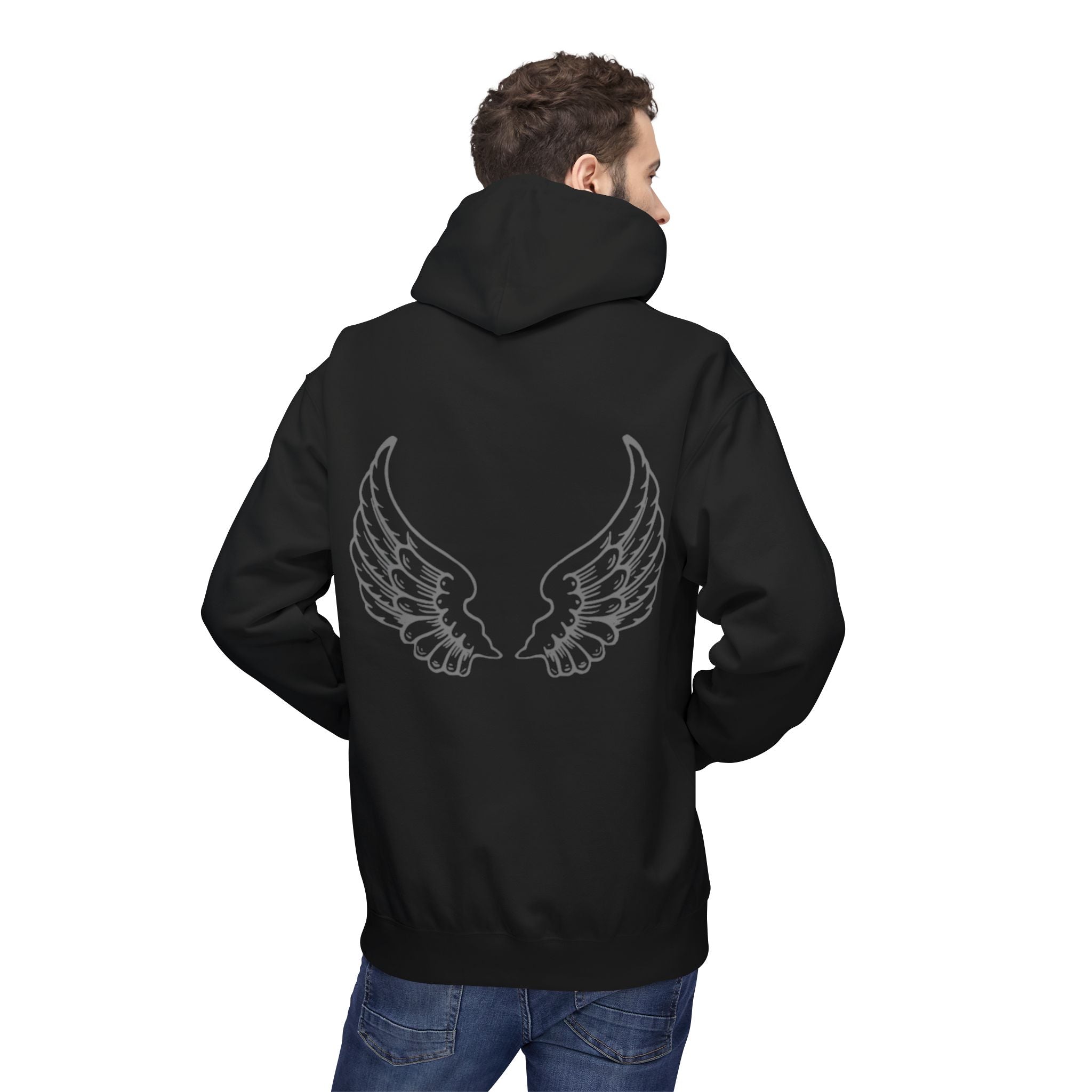 Angel Wings Fleece Hoodie - Cozy, Unisex, Casual Wear for Everyday Life, Gifts for Friends, Warm Layering, Fashion Statement