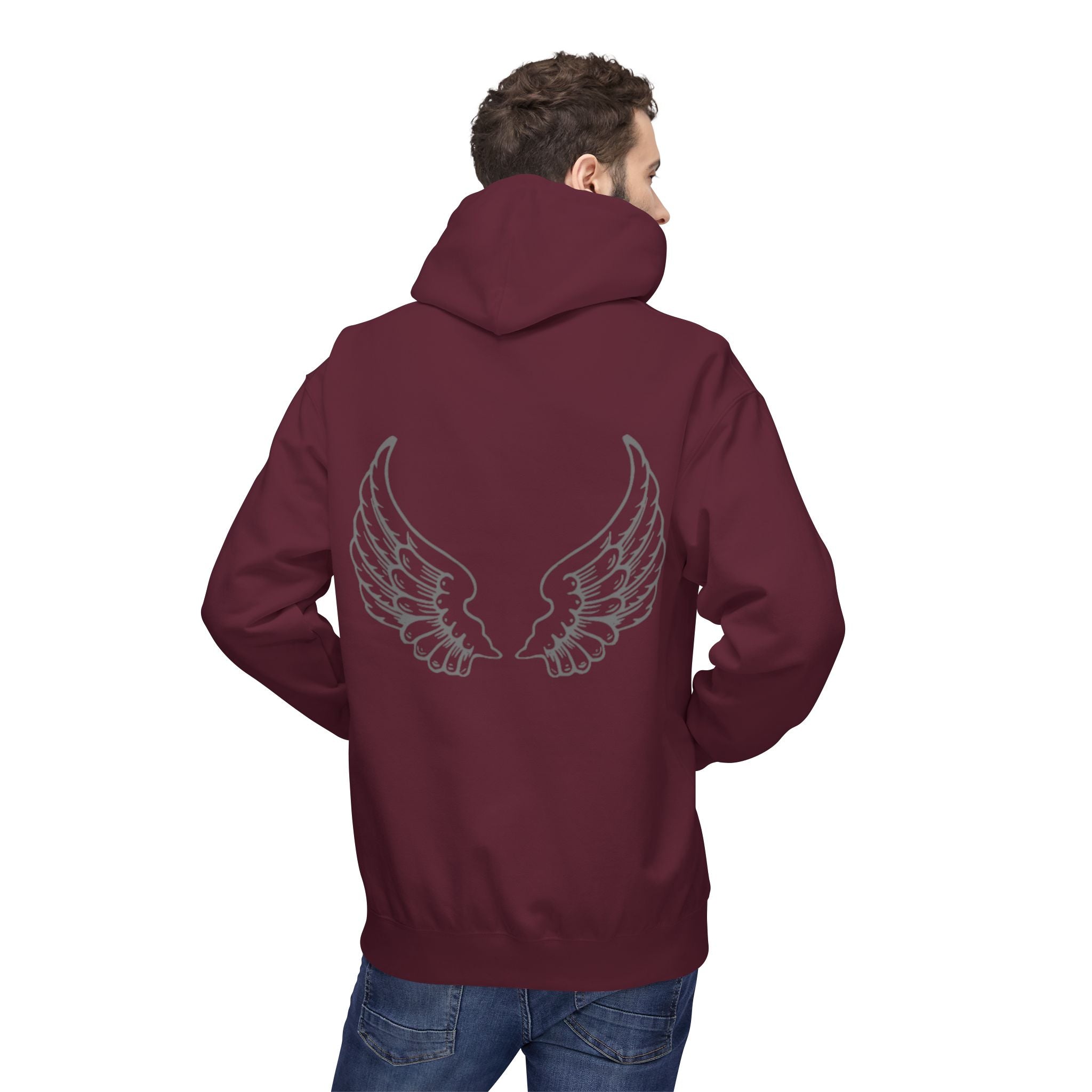 Angel Wings Fleece Hoodie - Cozy, Unisex, Casual Wear for Everyday Life, Gifts for Friends, Warm Layering, Fashion Statement