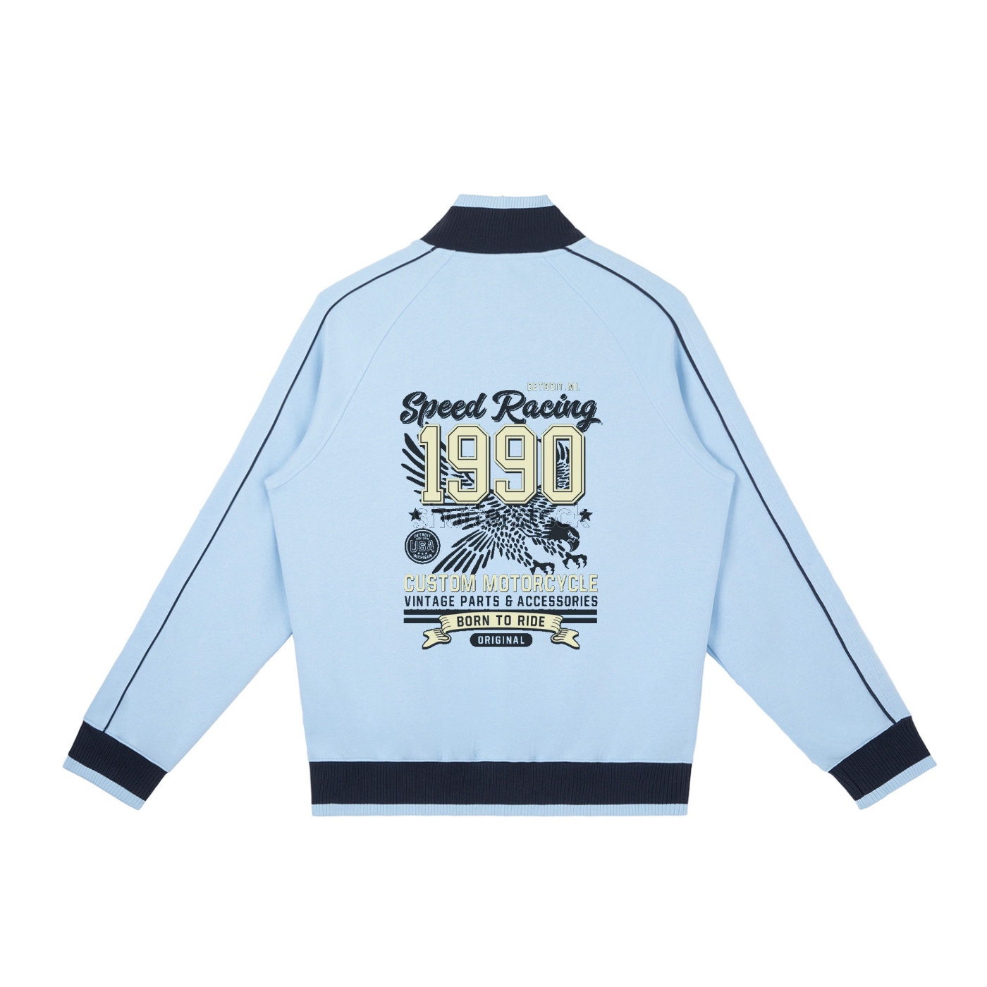 Color Block Raglan Sleeve Zip Track Jacket