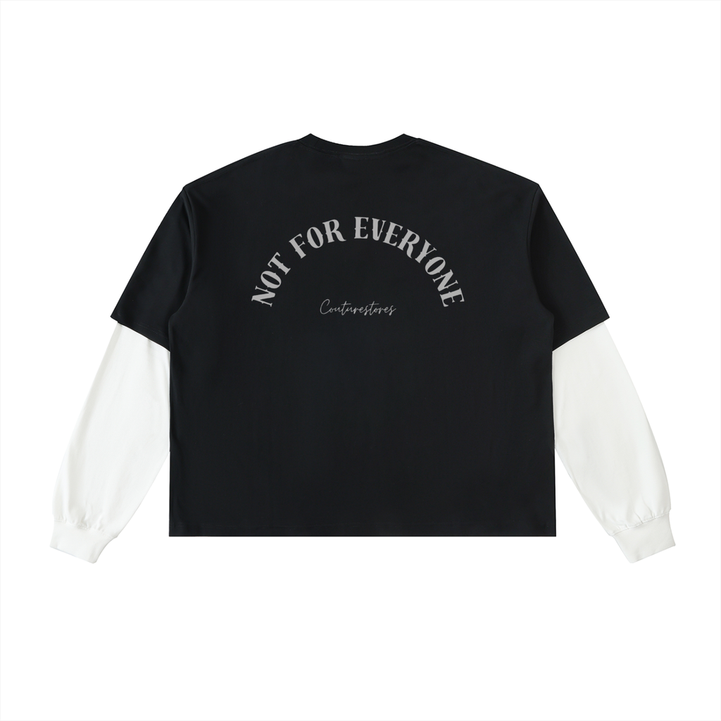 Layered Contrast Sleeve Cotton T-Shirt