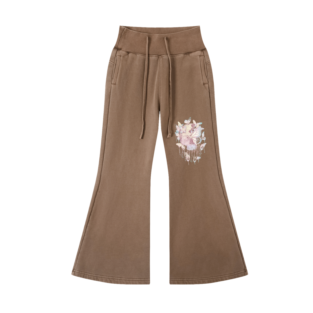 Vintage Washed Flared Fleece Pants