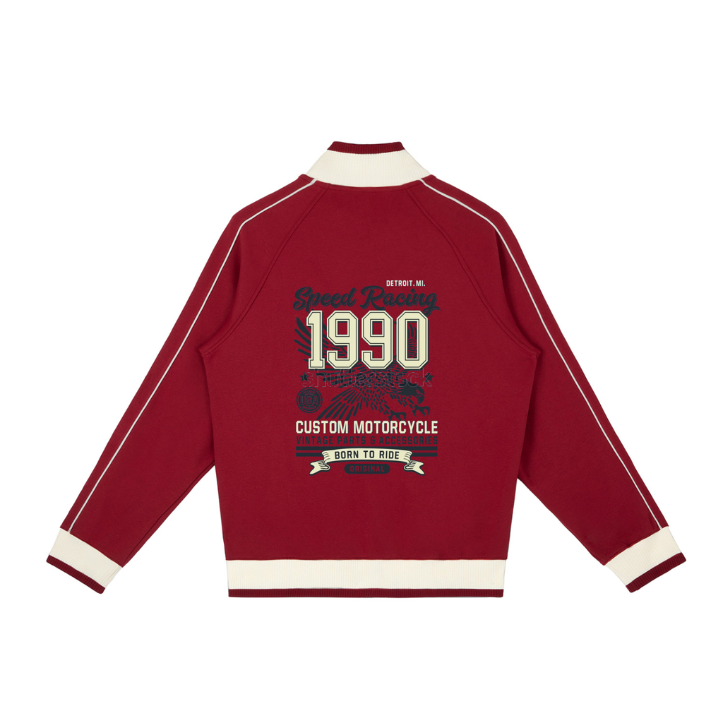 Color Block Raglan Sleeve Zip Track Jacket