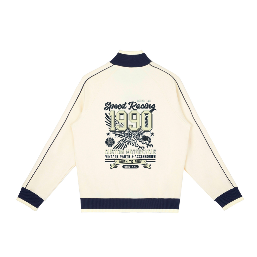 Color Block Raglan Sleeve Zip Track Jacket