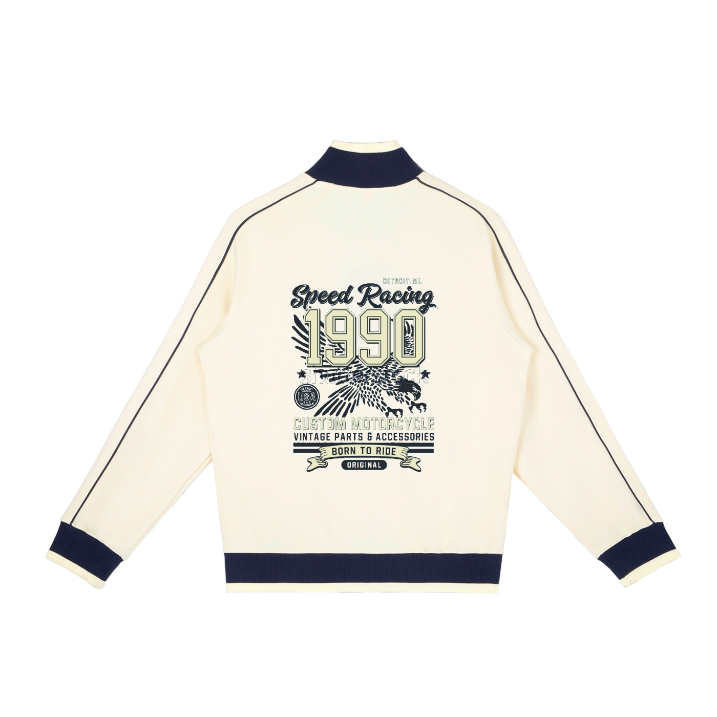 Color Block Raglan Sleeve Zip Track Jacket