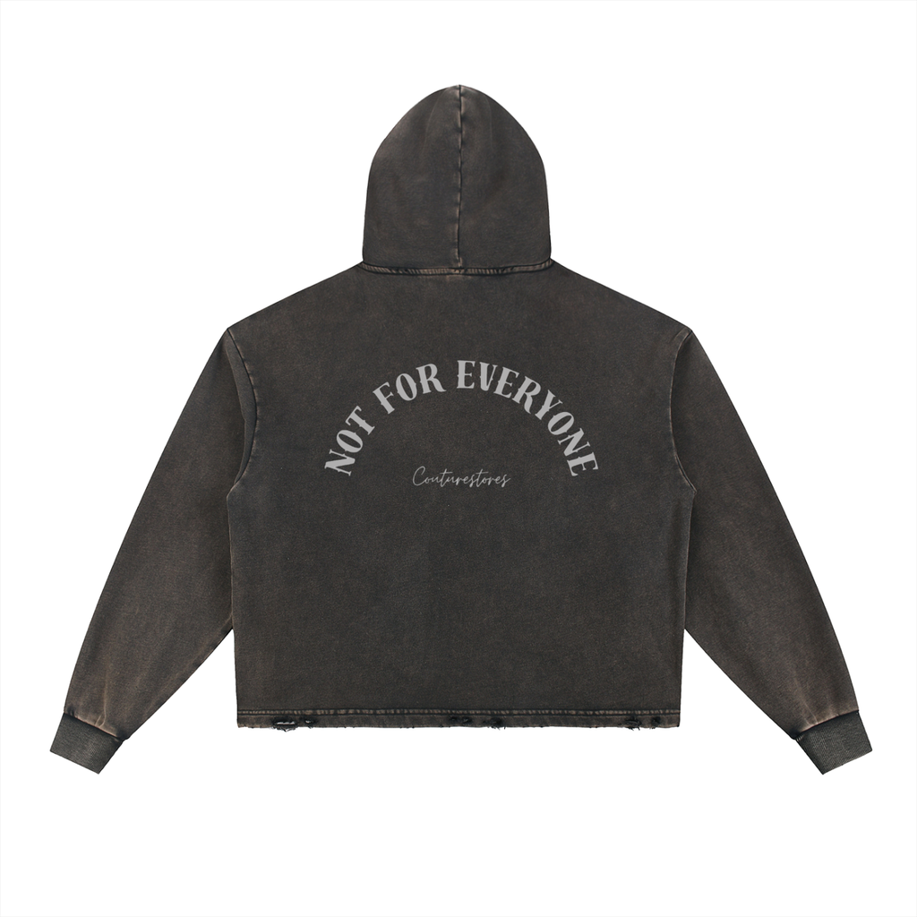 Vintage Washed Frayed-Hem Hoodie
