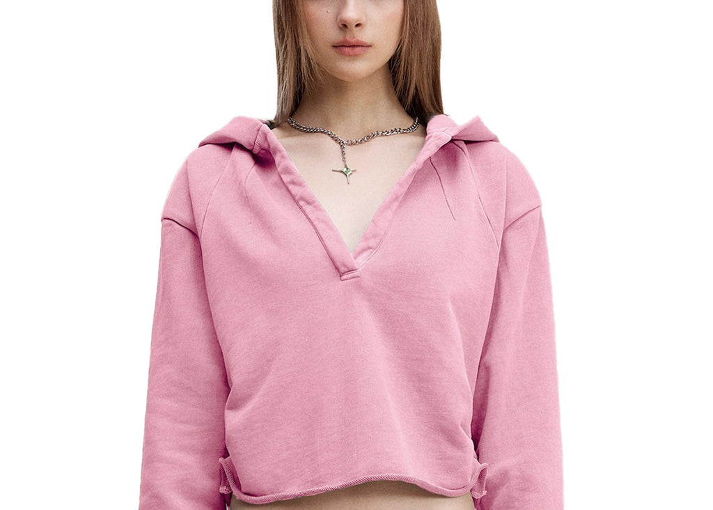 Vintage Washed Raw Edge Hoodie