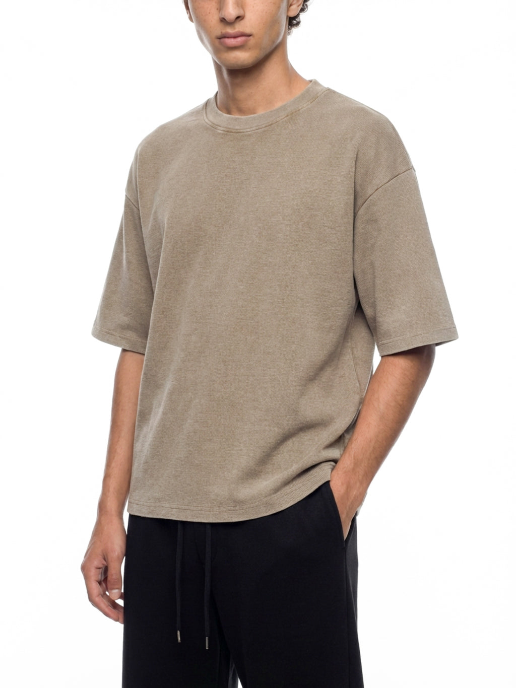 Unisex Mineral Wash Waffle Boxy T-Shirt